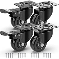 GBL - 4 Ruedas para Muebles + Tornillos 200KG | 50mm Ruedas Giratorias- Rueda Pivotantes- Ruedas Con Freno Industrial…